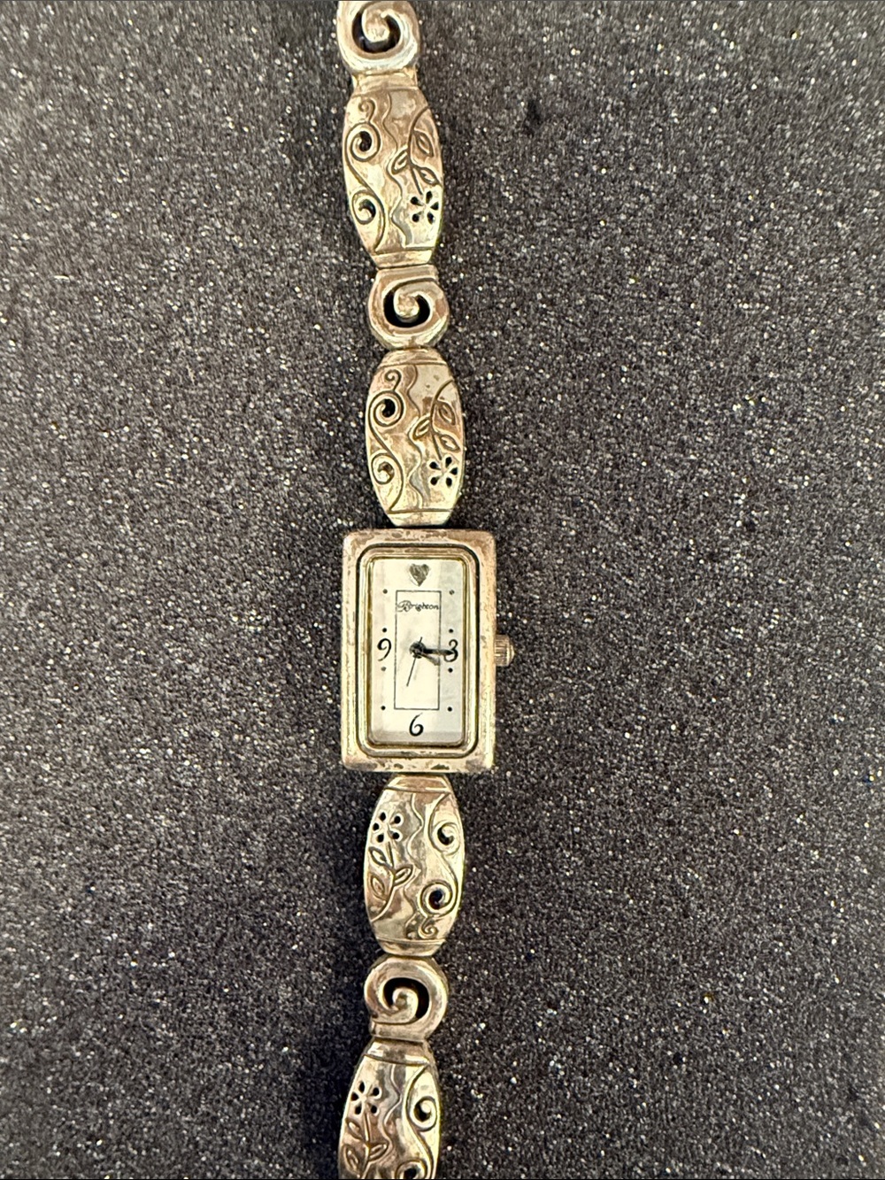 Brighton Villanova Silver-Tone Floral Link Women's Watch Bracelet - Silver